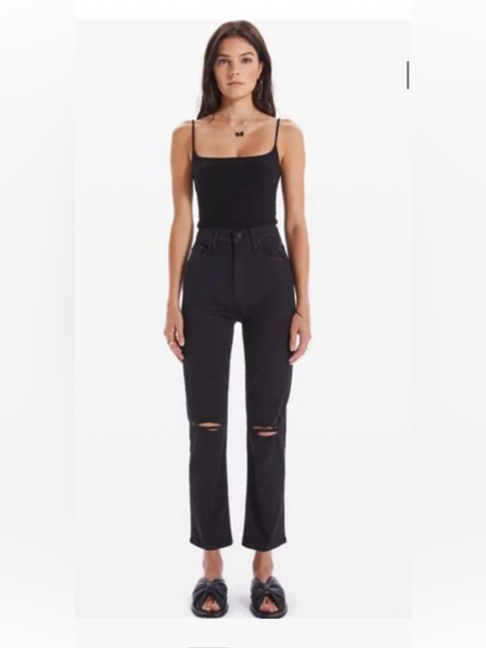 MOTHER high waisted Rider Jeans distressed with Knee Slits